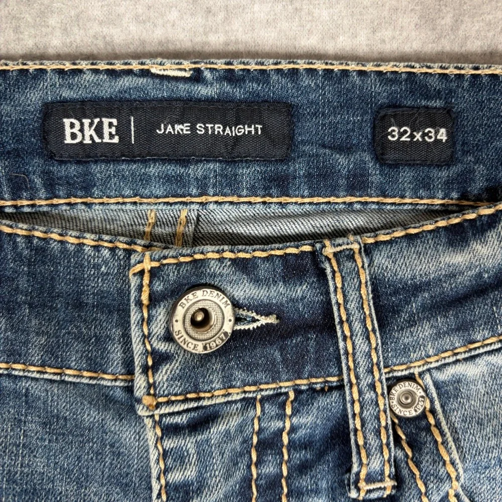 BKE Jake Straight Jeans Men 32x34 Blue Denim Stretch Casual Pants Western